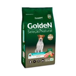 Ração Golden Seleção Natural Mini Bits para Cães Adultos de Porte Pequeno Sabor Frango e Arroz
