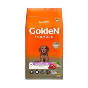 Ração Golden Fórmula Mini Bits Cães Filhotes de Porte Pequeno Sabor Carne e Arroz